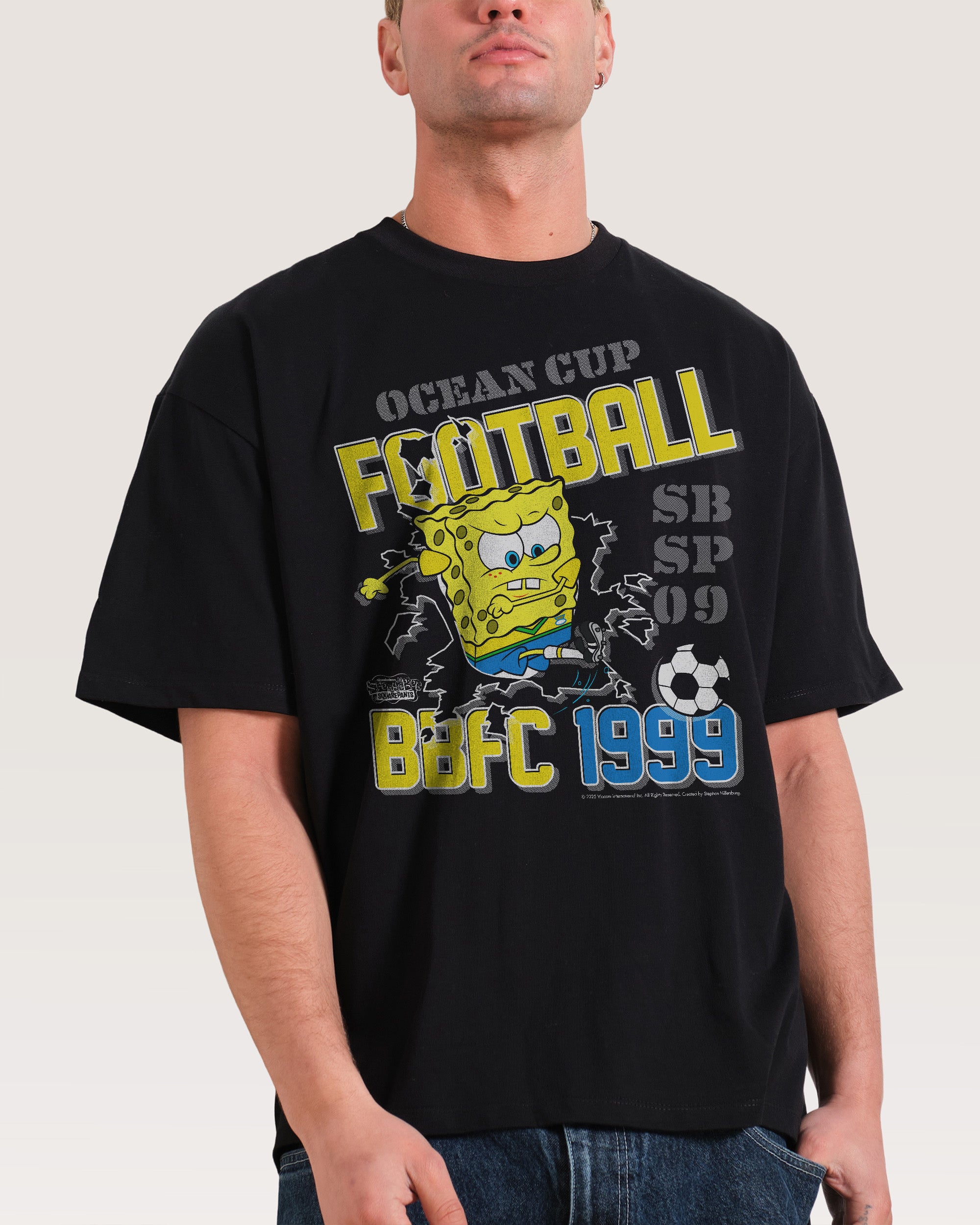 99 Champs Oversized SpongeBob Graphic Tee Unisex 90s Boxy Fit Threadheads 100% Combed Cotton