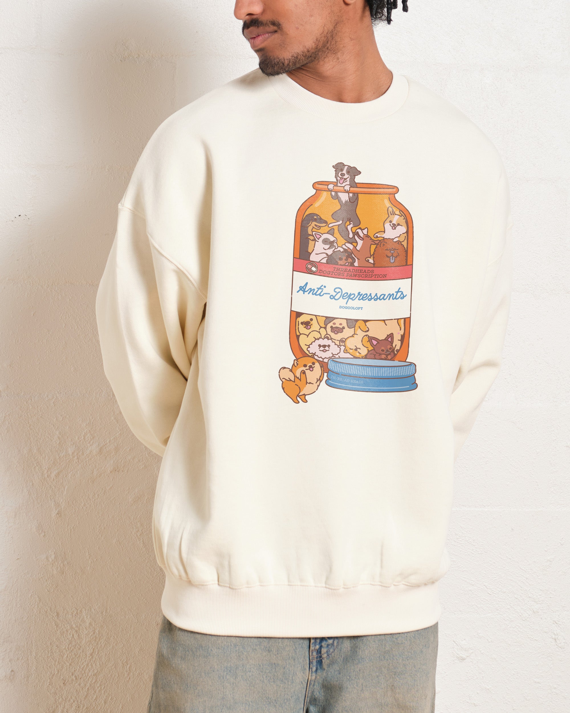 Anti-Depressants Dog Edition Unisex Sweatshirt 80% Cotton 340gsm
