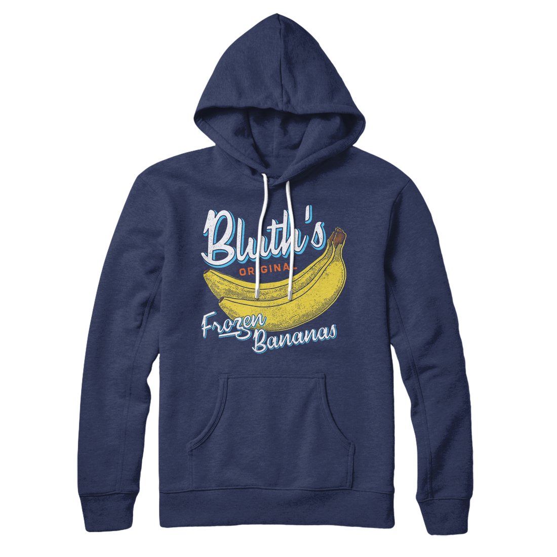 Bluth's Frozen Bananas Unisex Pullover Hoodie - Cotton Polyester with Hood Drawcords Kangaroo Pocket