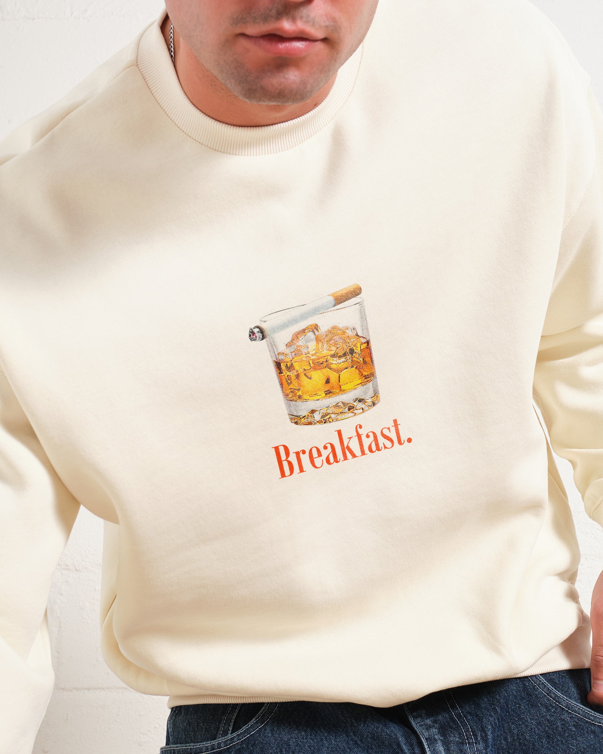 Breakfast Sweatshirt Unisex Graphic Print 80% Cotton 340gsm Thick Fabric