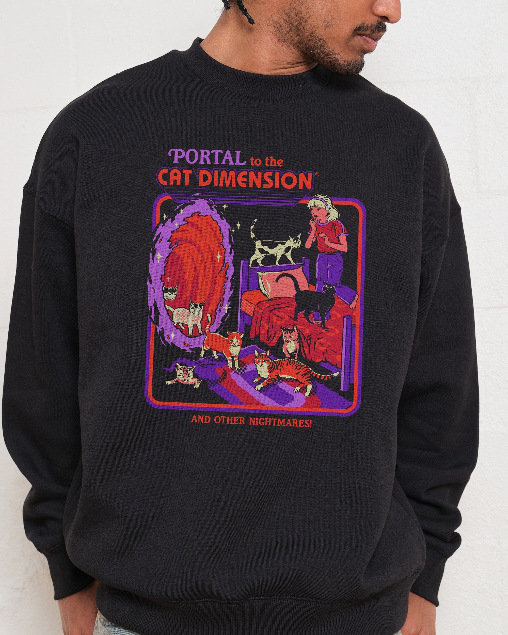 Cat Dimension Graphic Sweatshirt Unisex 80% Cotton 340gsm