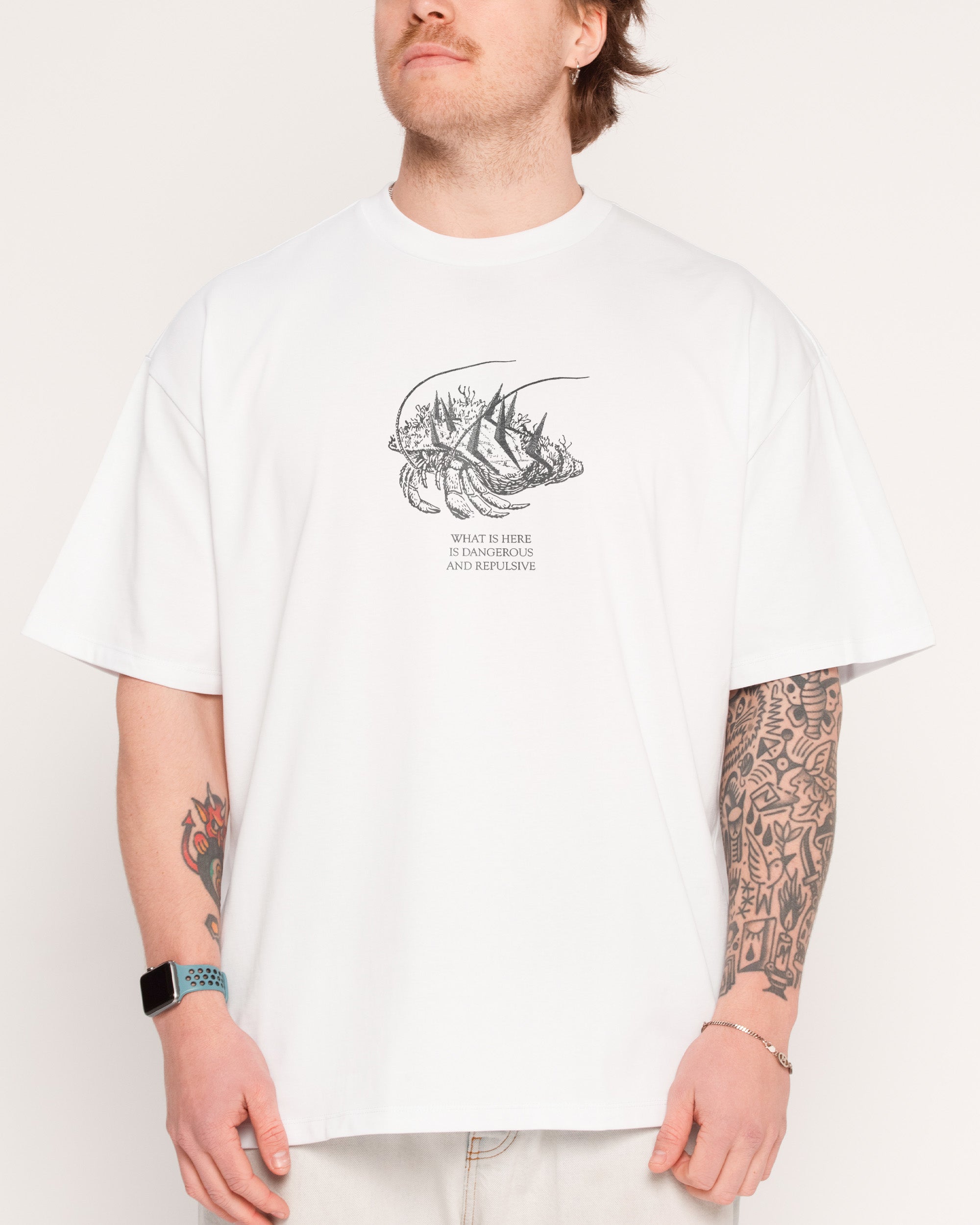 Dangerous Oversized Graphic Tee Dogecore Collab 90s Boxy Fit 275gsm Combed Cotton Unisex