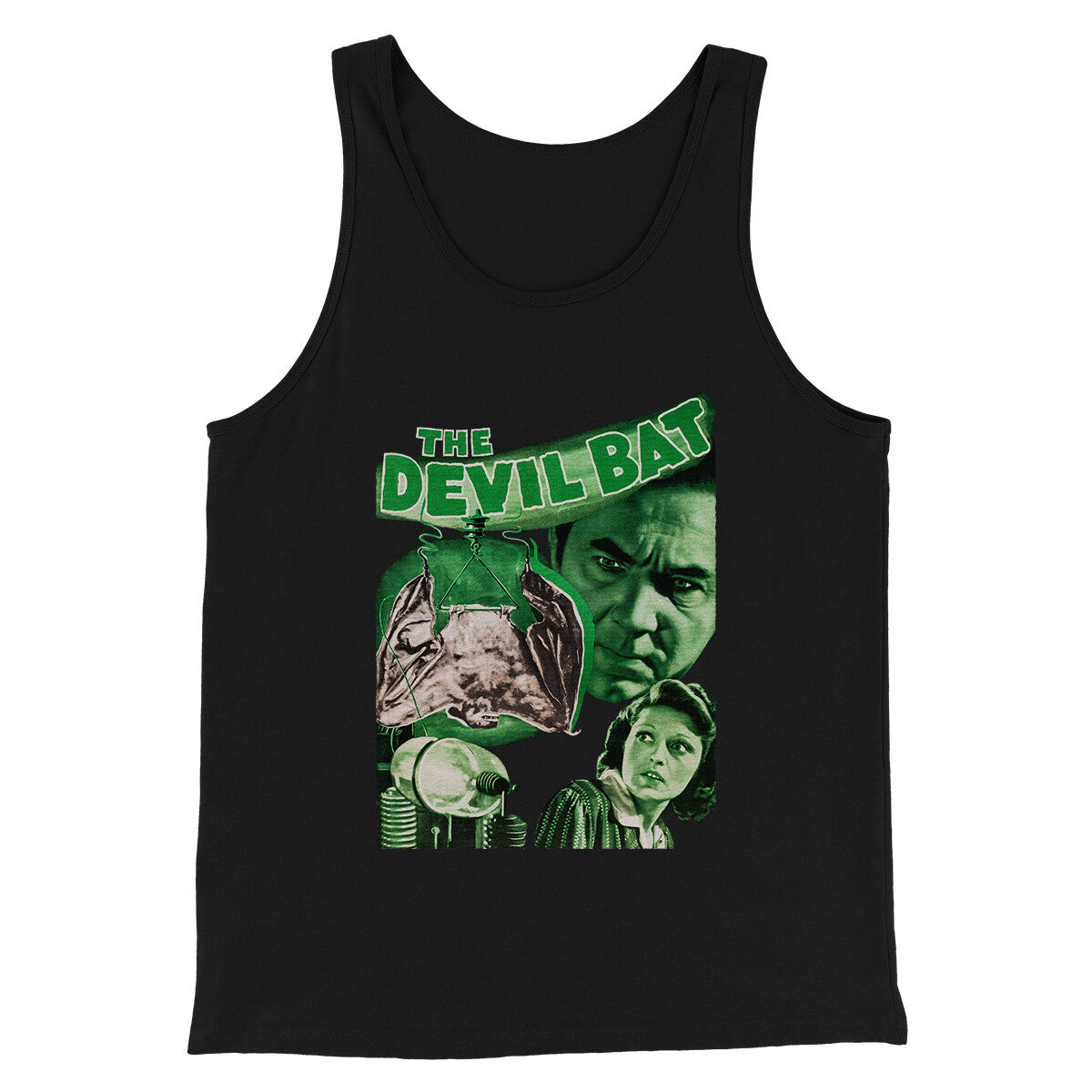 Devil Bat Funny Movie Unisex Tank Top - Black and White Horror Film Graphic