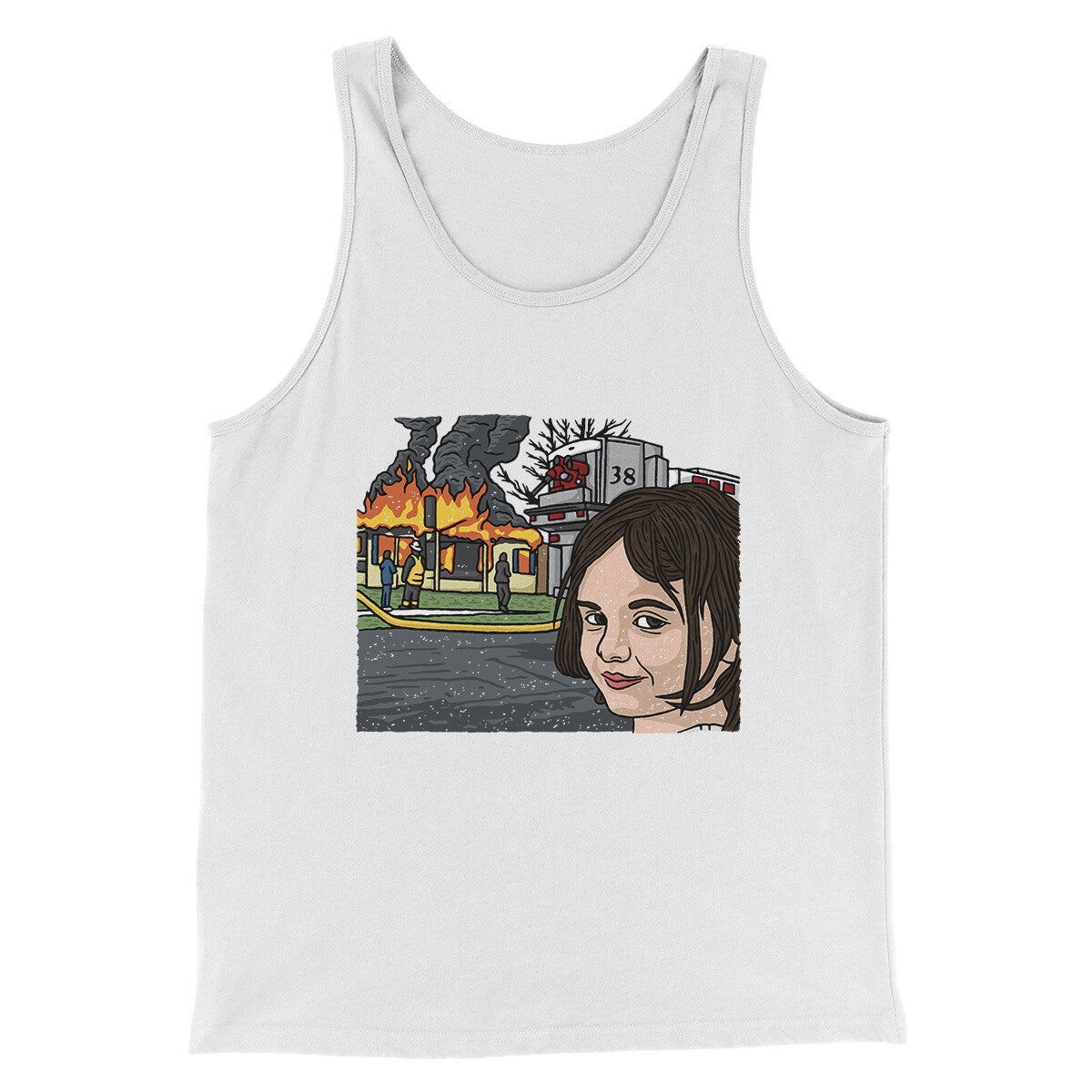 Disaster Girl Meme Unisex Tank Top - Funny Graphic Print Modern Fit