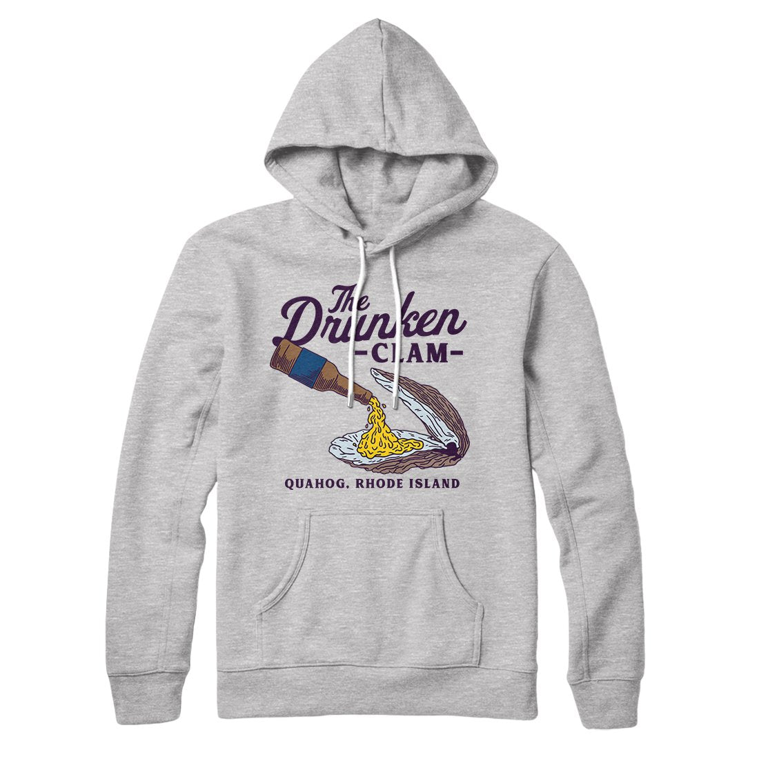 Drunken Clam Unisex Pullover Hoodie - Cotton Polyester Loose Fit Kangaroo Pocket