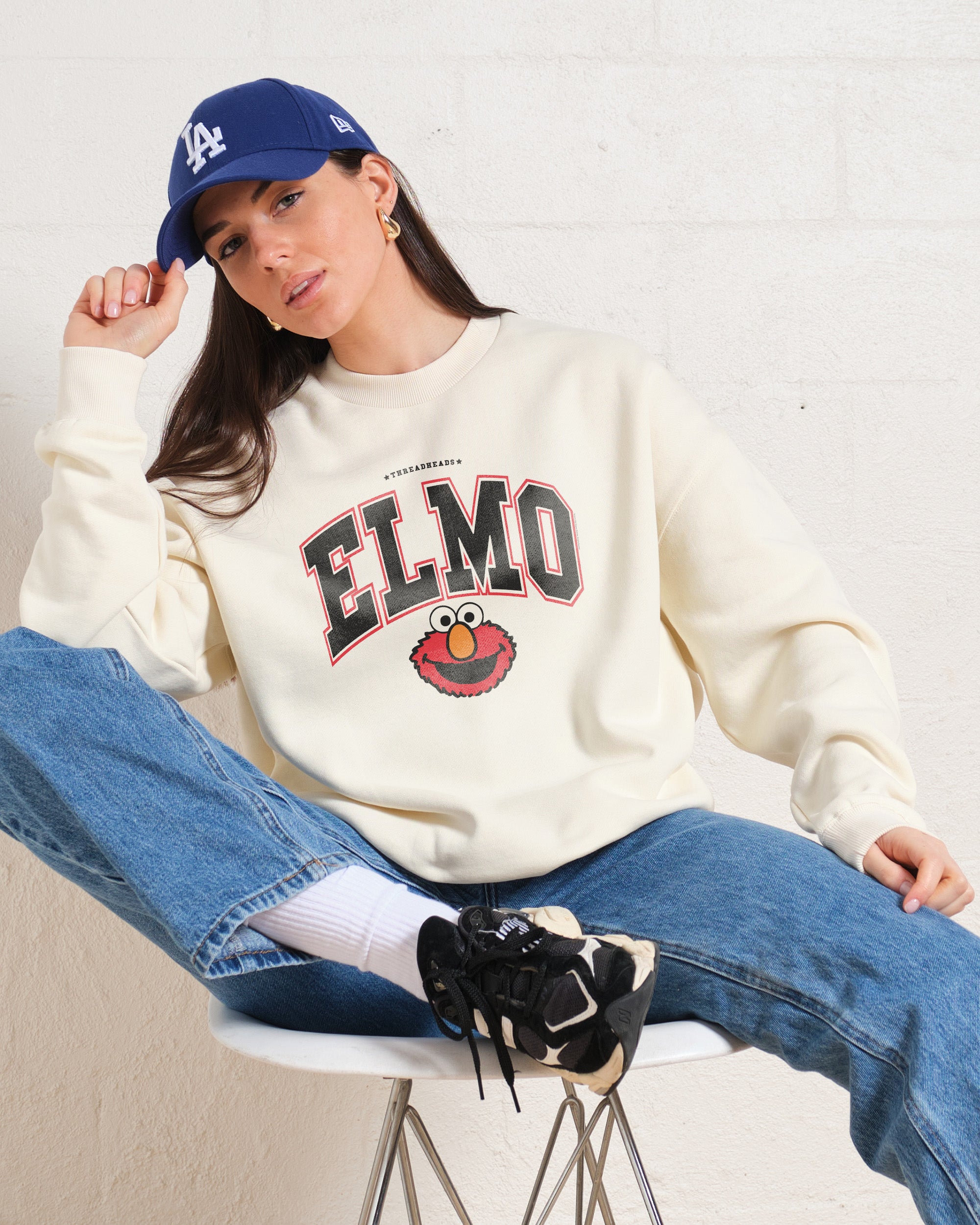 Elmo College Sesame Street Unisex Sweatshirt 80% Cotton 340gsm