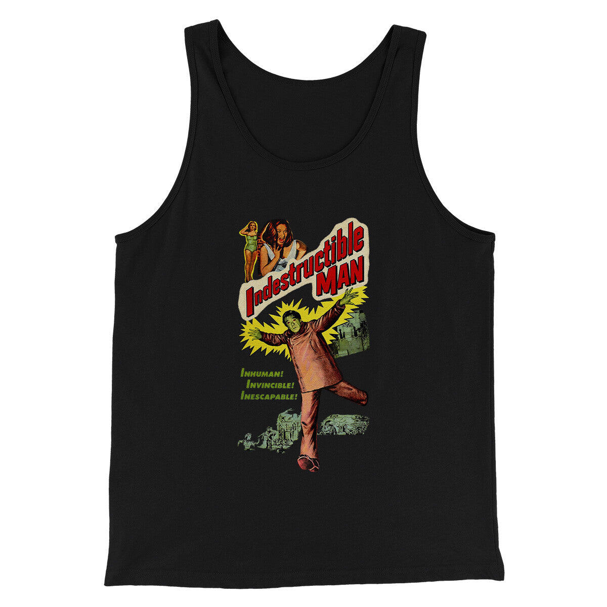 Indestructible Man Funny Movie Unisex Tank Top - Horror Sci-Fi Graphic
