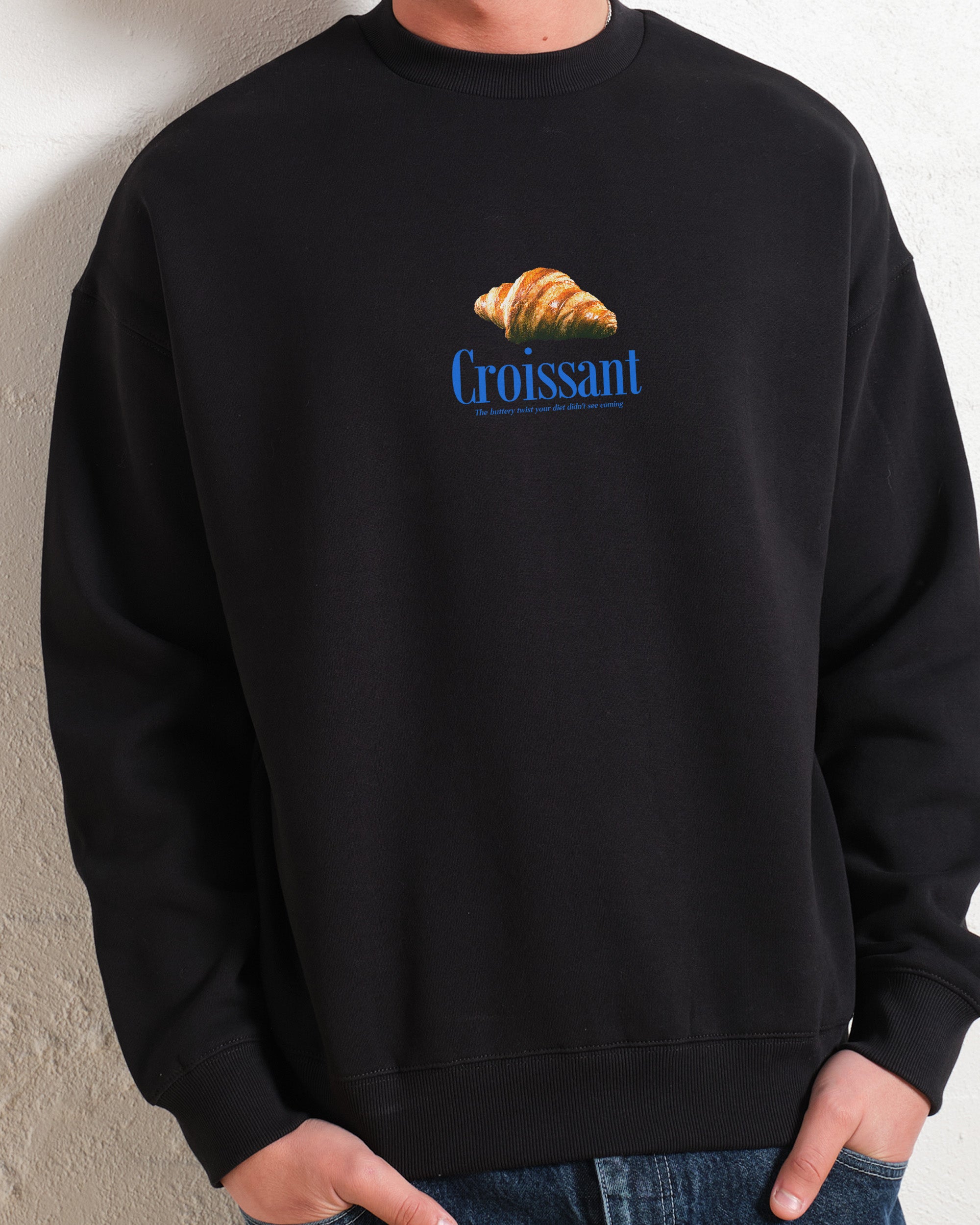 Le Croissant Sweatshirt Unisex Graphic Print 340gsm Cotton Poly Blend