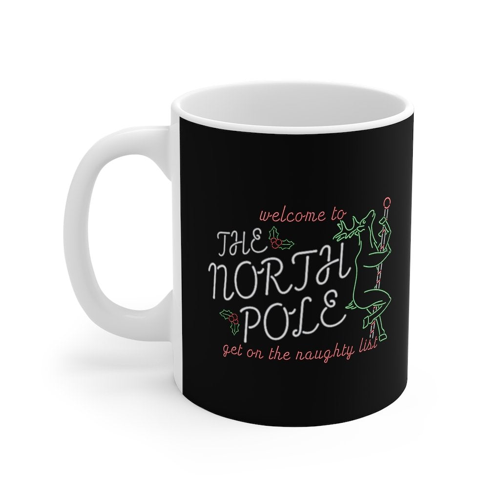 North Pole Strip Club Coffee Mug - White Ceramic 11oz Classic Shape
