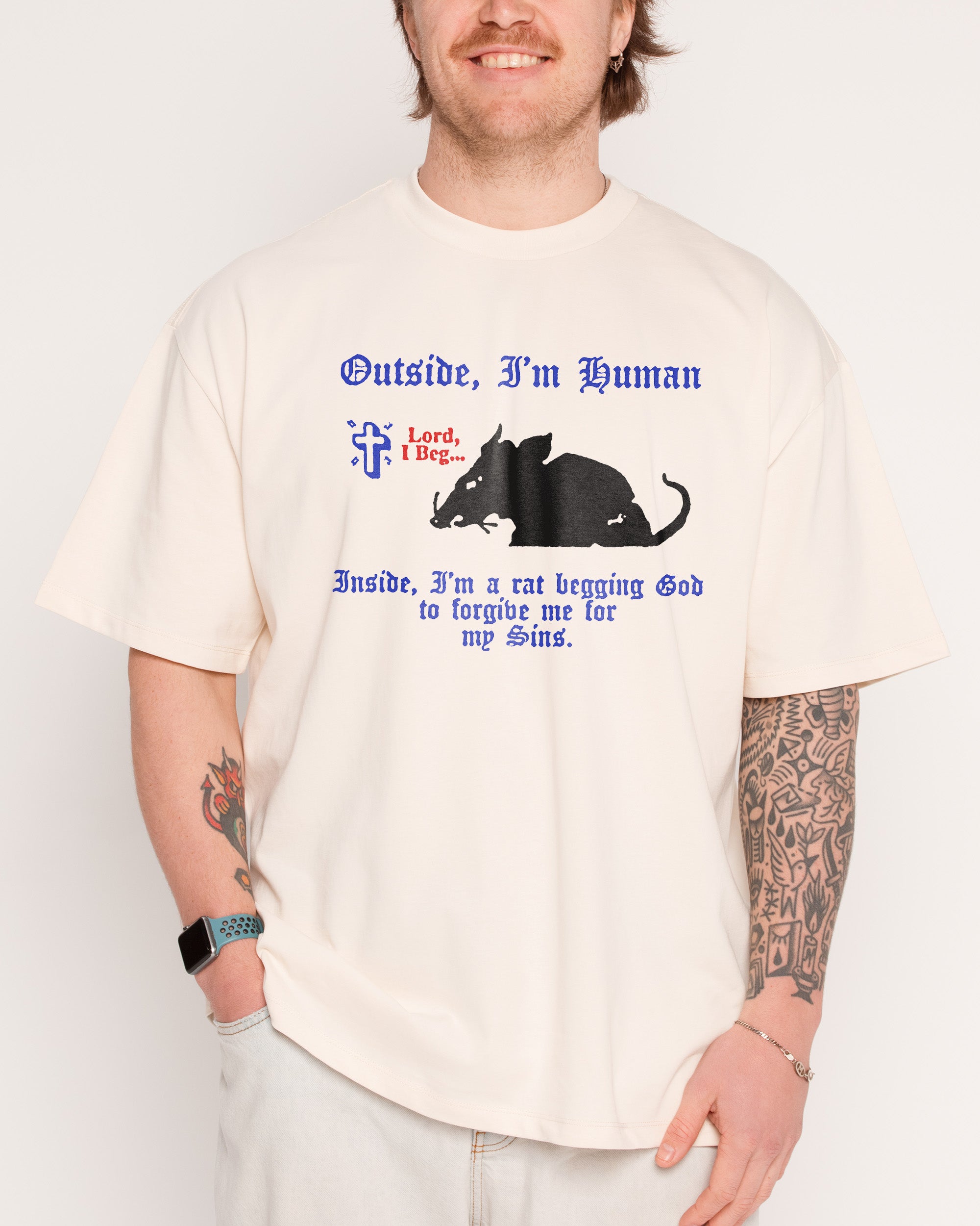 Once Human Oversized Graphic Tee Unisex 90s Boxy Fit 100% Combed Cotton Heavyweight