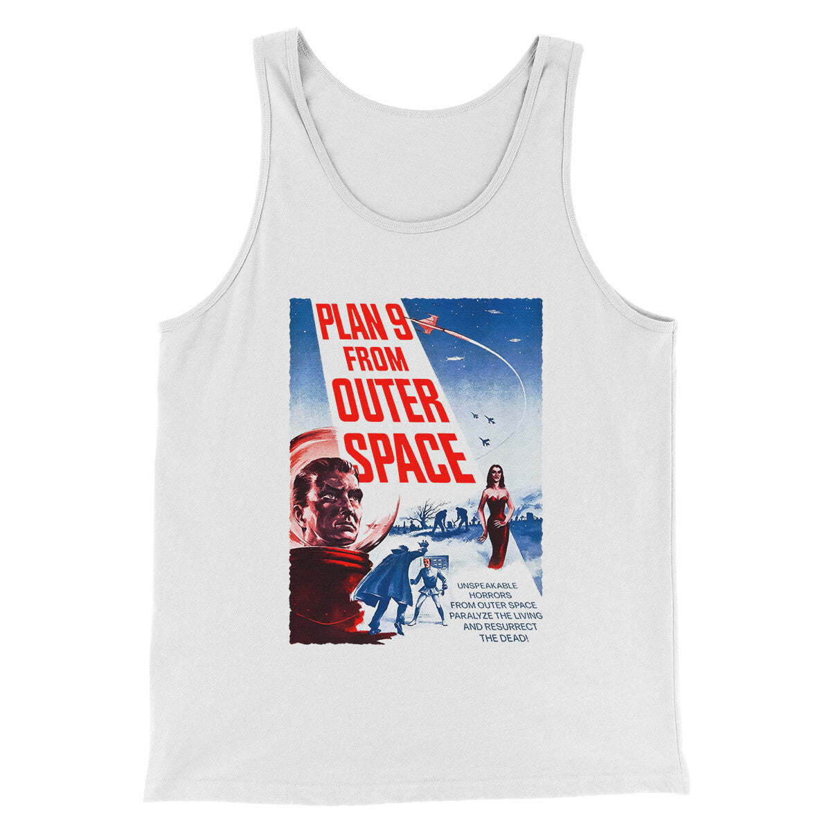 Plan 9 From Outer Space Funny Movie Unisex Tank Top - Black & White Sci-Fi Horror