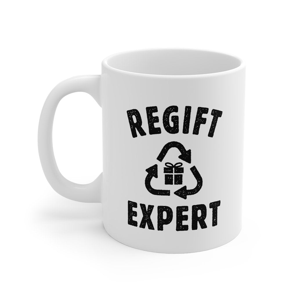 Regift Expert Coffee Mug - White Ceramic 11oz Classic Shape