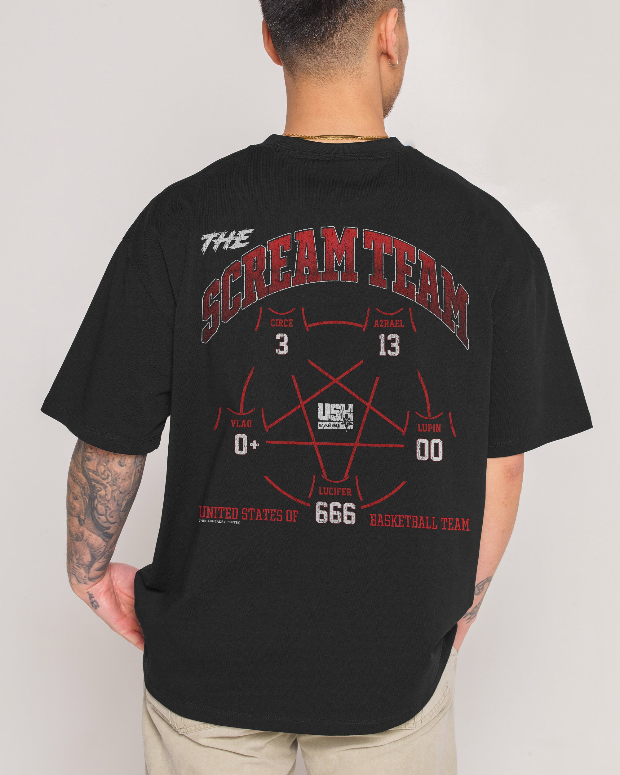 Scream Team Oversized Graphic Tee - 90s Boxy Fit, Heavyweight 100% Combed Cotton Unisex