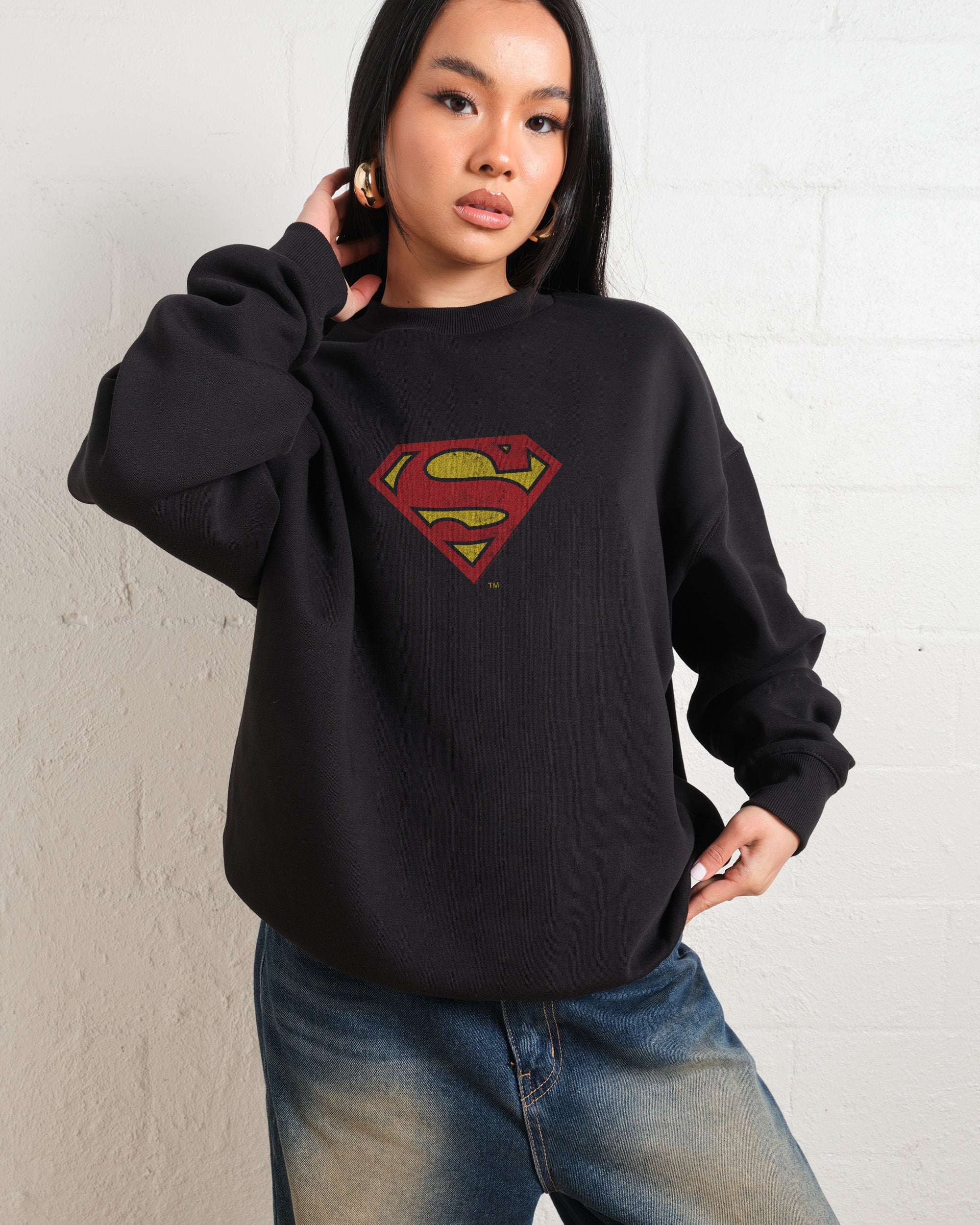 Superman Classic Logo Unisex Sweatshirt - 80% Cotton 340gsm DC Graphic