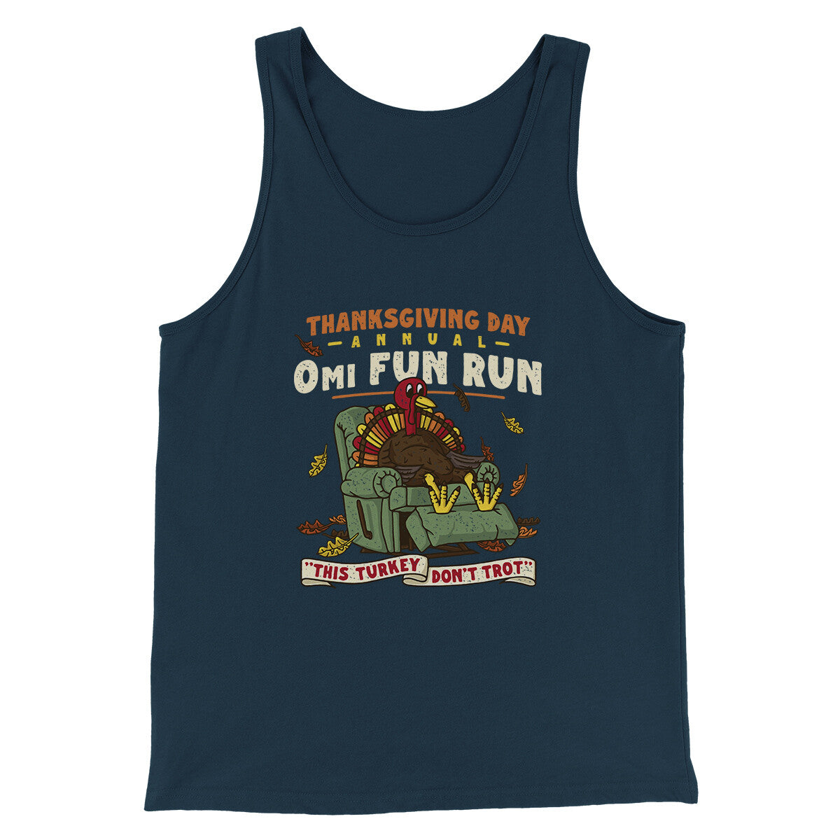 Thanksgiving Fun Run Funny Unisex Tank Top - Combed Ring-Spun Cotton