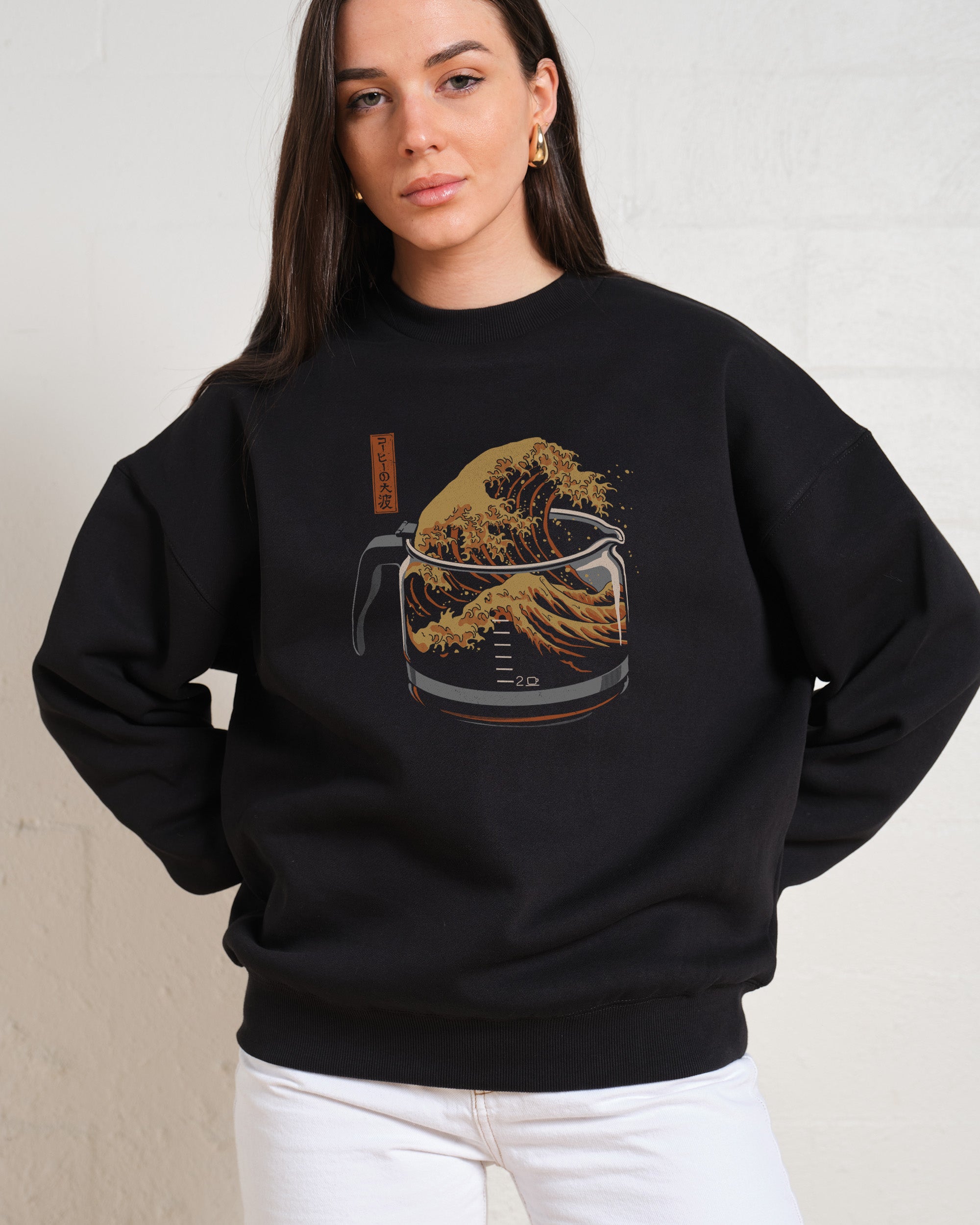The Great Wave of Coffee Unisex Sweatshirt - Premium 80% Cotton 340gsm