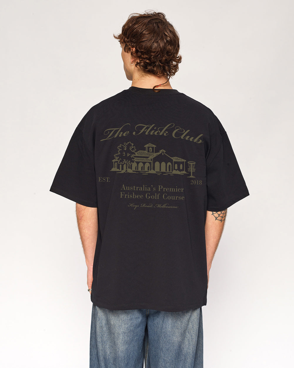 Threadheads Flick Club Oversized Graphic Tee - 90s Boxy Fit Unisex Cotton T-Shirt