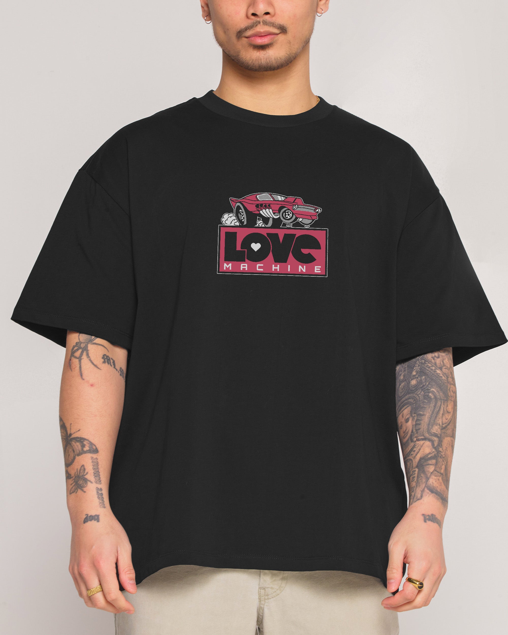 Threadheads Love Machine Oversized Graphic Tee Unisex 90s Boxy Fit 275gsm Cotton T-Shirt