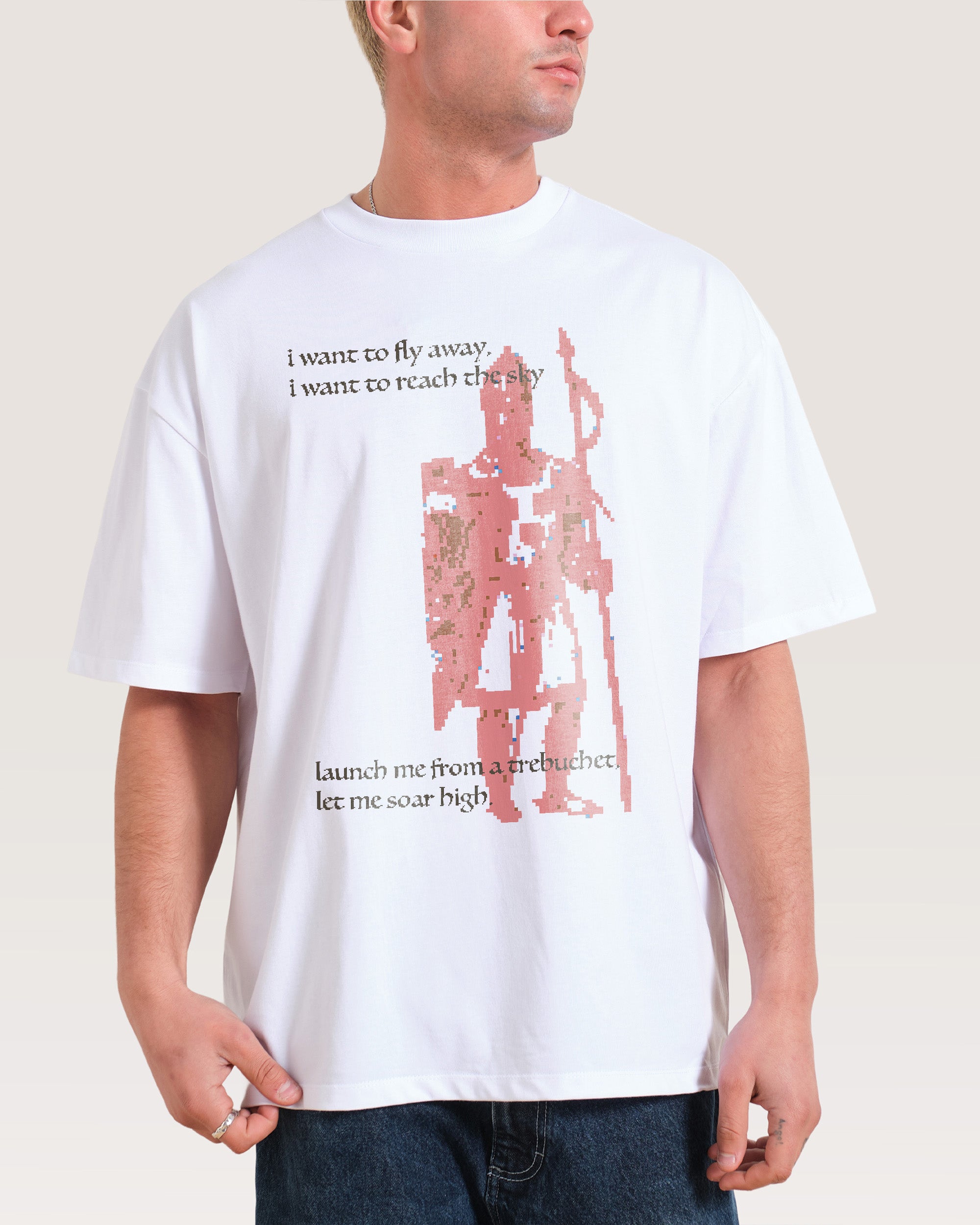 Trebuchet Oversized Tee Dogecore Collab Unisex 90s Boxy Fit Heavyweight Cotton T-Shirt