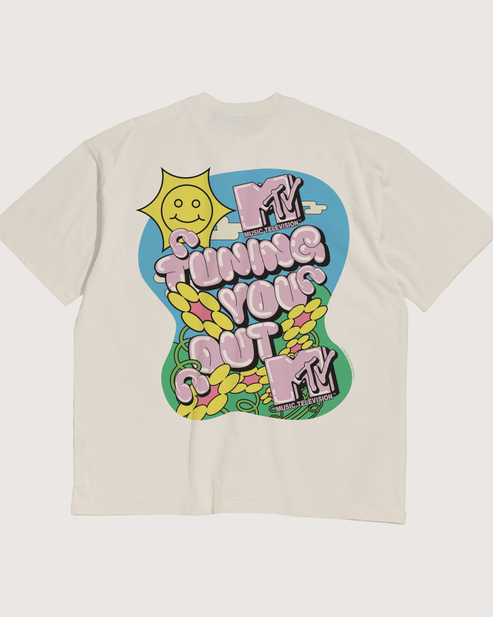 Tuning You Out Oversized Graphic Tee MTV Collab 90s Boxy Fit 100% Combed Cotton