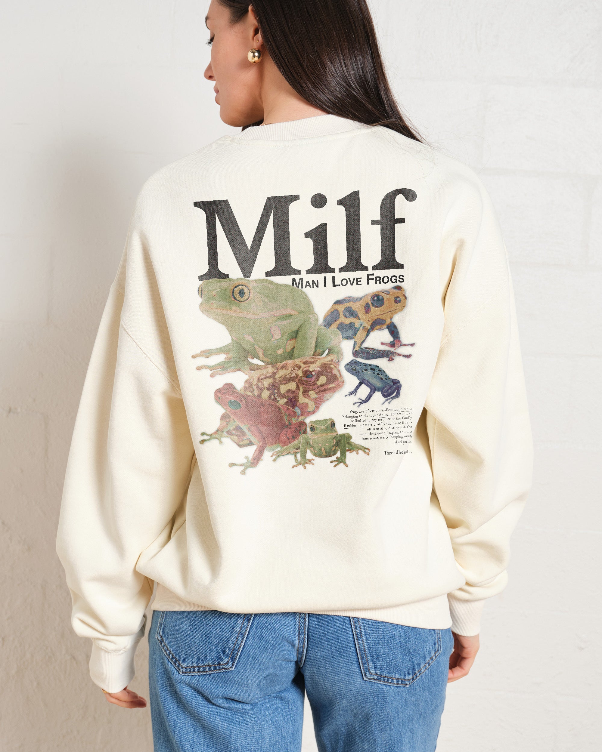 Man I Love Frogs Front and Back Graphic Sweatshirt Unisex Cotton Poly Blend