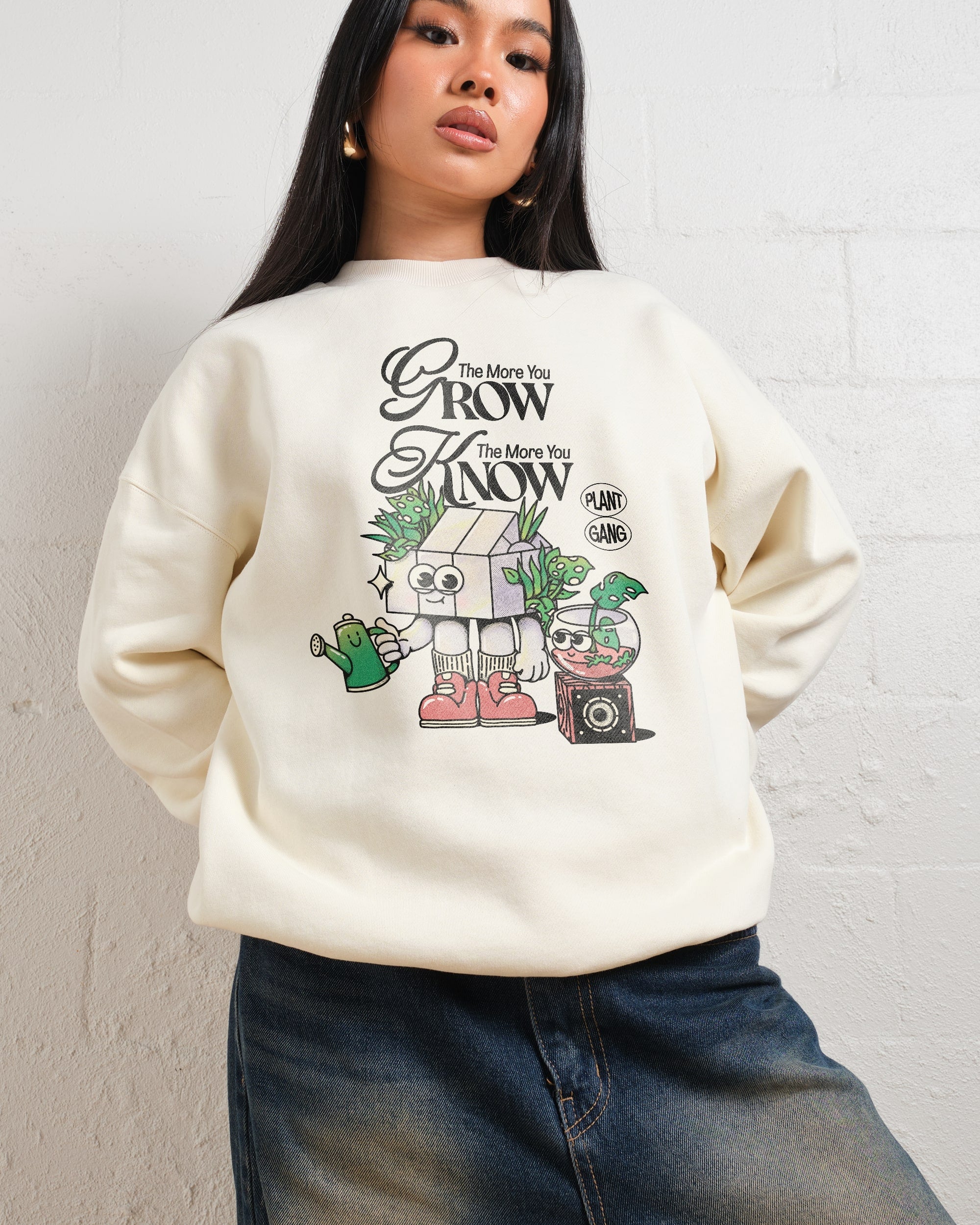More You Grow Unisex Sweatshirt Orange Graphic Print 340gsm Cotton Poly Blend